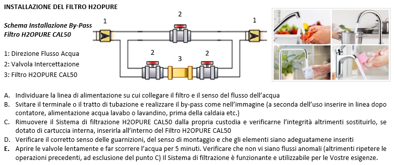 D024-H2OPURE CAL50 | Ultra filtration| Confezione 4 pezzi | 1/2"